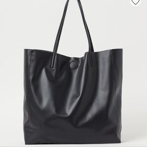 NWT H&M large tote shopper. Vegan leather. Black